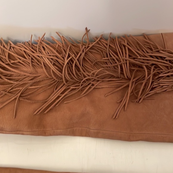 Sam Edelman vegan leather high fringe boot with stacked wood heel, rubber sole - Picture 10 of 16